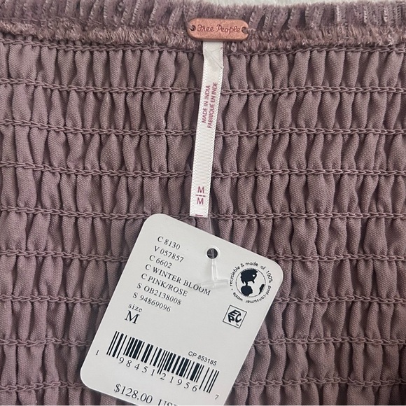 Free People Farrier Velvet Mini Dress Pink Champagne Color Size Medium NWT - Picture 3 of 9